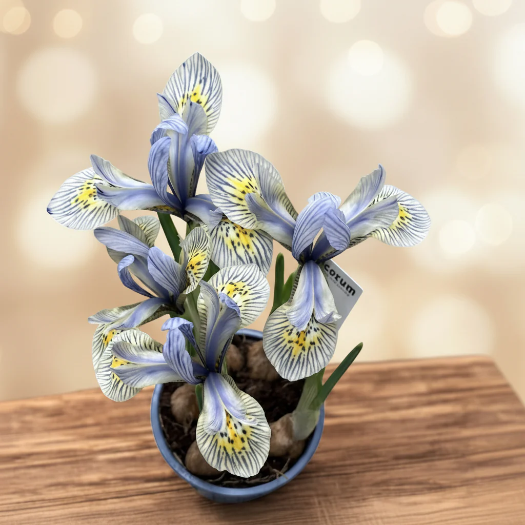 Bulbi de Iris 'Katharine Hodgkin’ in ghiveci