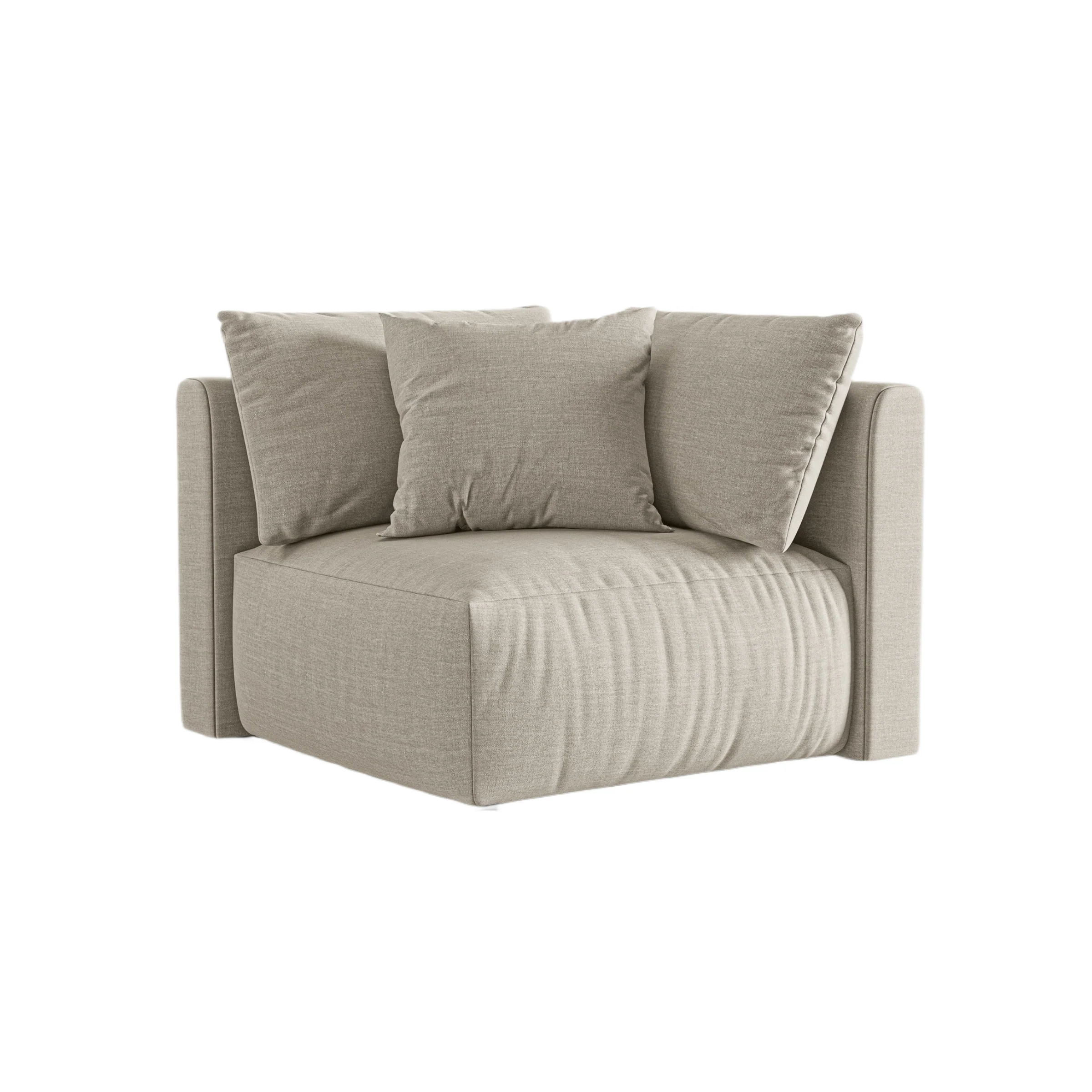 Sofa modułowa CHRIS – element narożny kremowy szenil