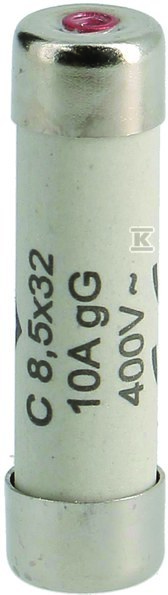Wkładka bezpiecznikowa cylindryczna C 8, 5x32mm gG 10A 400VAC L8532C10
