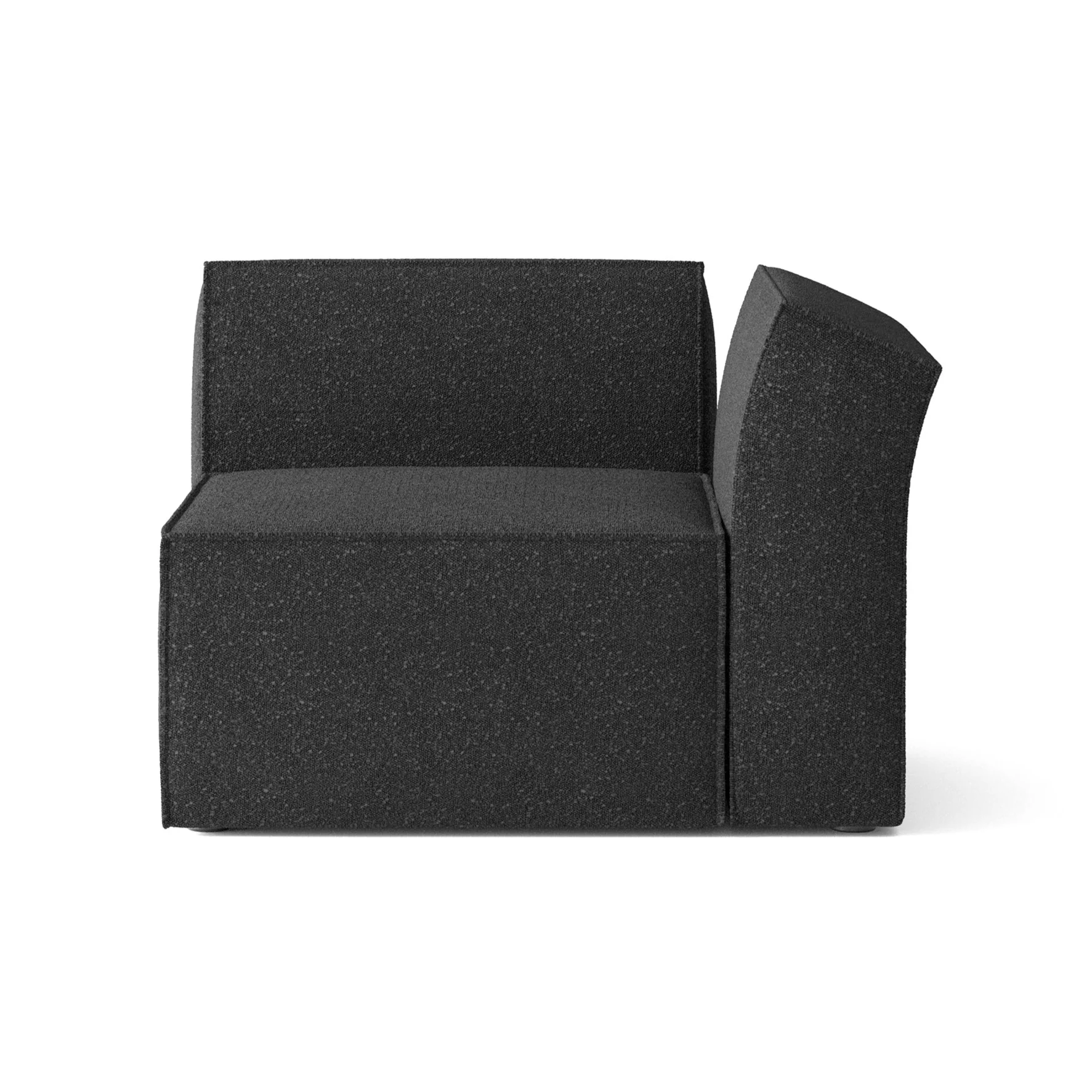 Sofa modułowa ANDO – moduł prawostronny czarny boucle