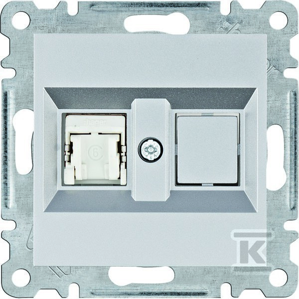 LUMINA Gniazdo komputerowe pojedyczne RJ45 kat.6 FTP, srebrny WL2172