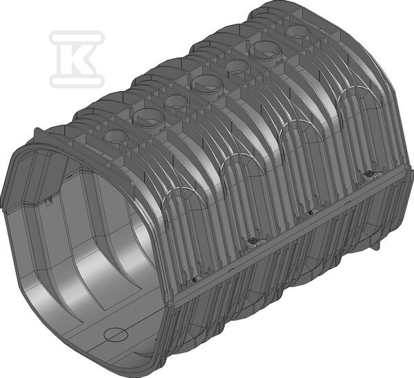 Element DRAINFIX TWIN 0/0, 2-częściowy, czarny – część dolna i górna pełna 96610