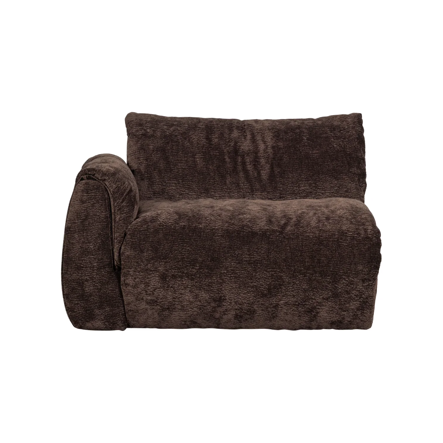 Sofa modułowa BAGGY 3D – element lewostronny ciemnobrązowy