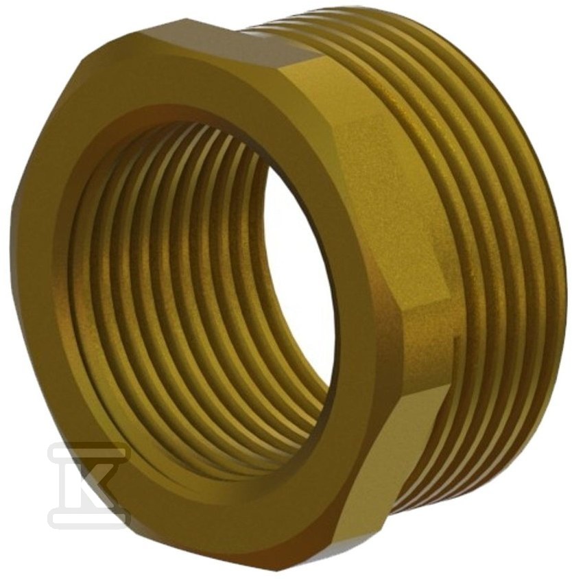 Złączka mosiężna nakrętno-wkrętna HELA-B GZ 5″xGW 3″ PN10, do rur preizolowanych Pex/PE, oznaczenie: B 125 80 61312508000T