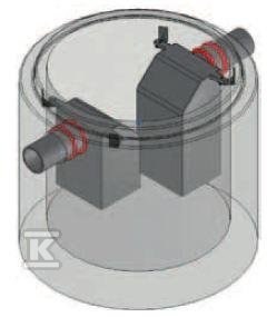 Betonowy separator tłuszczów AQUAFIX F 02, przepust. nom. 2 l/s, króćce z PE 3108020P