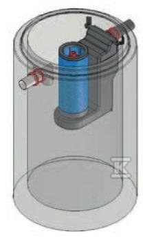 Betonowy separator koalescencyjny z osadnikiem AQUAFIX SK 10/5000, przepustowość nominalna 10 l/s, pojemność osadnika 5000 l, króćce z PE 3176107P