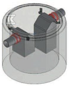 Betonowy separator tłuszczów AQUAFIX F 15-20, przepust. nom. 15-20 l/s, króćce z PE 3108150P