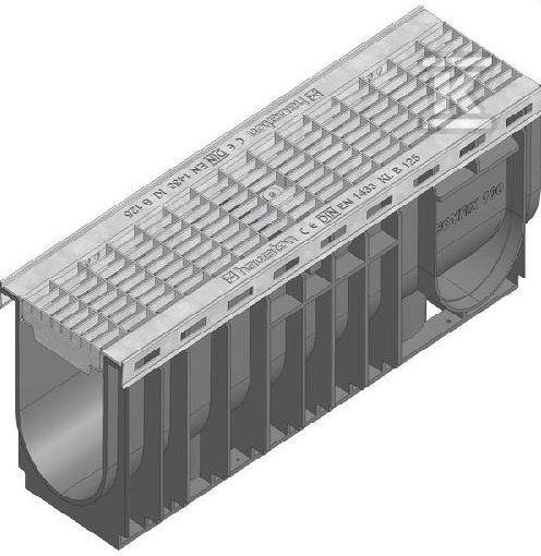 Korytko RECYFIX STANDARD 150, typ 0105, z rusztem kratowym MW 30/30, ocynkowany, kl. B 125 40146