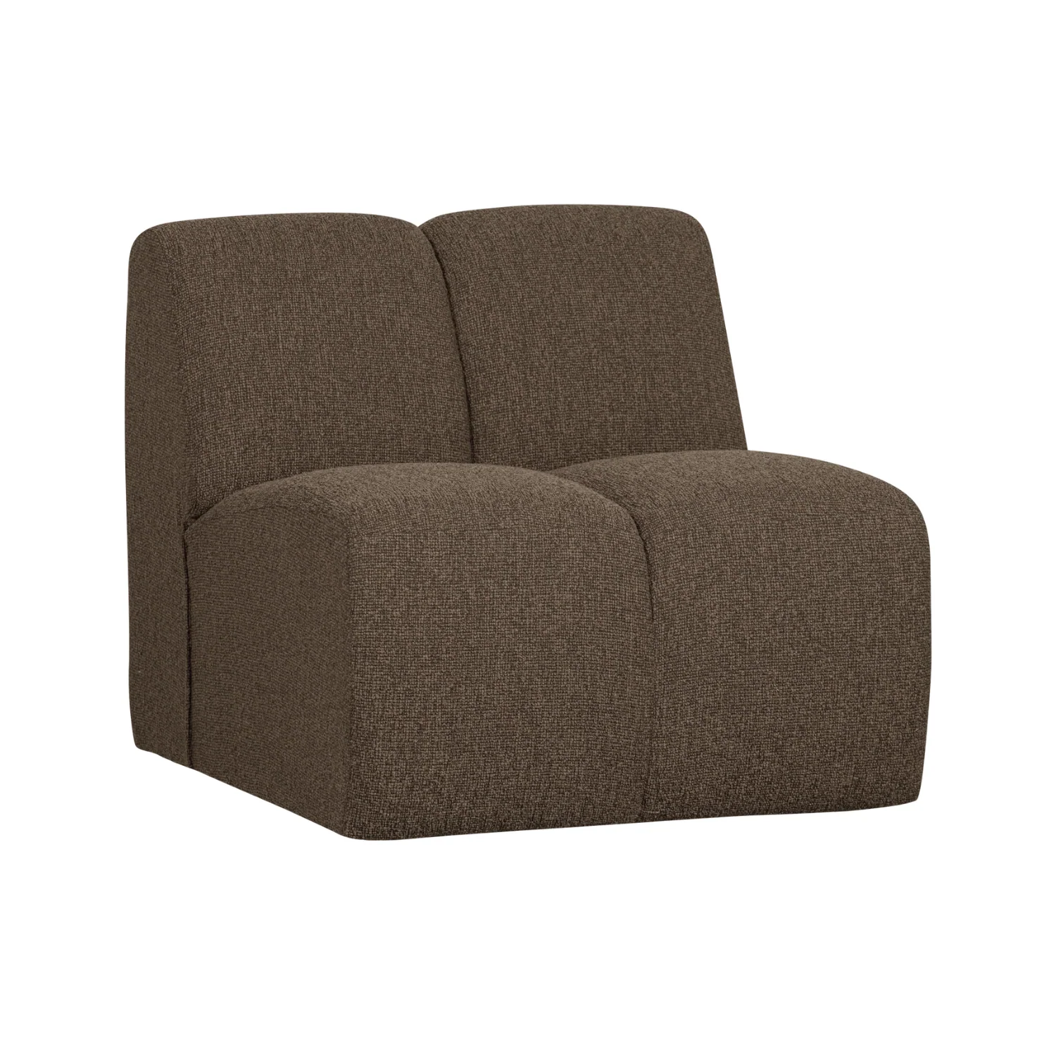 Sofa modułowa MOJO – element 1-osobowy ciemnobrązowy bouclé