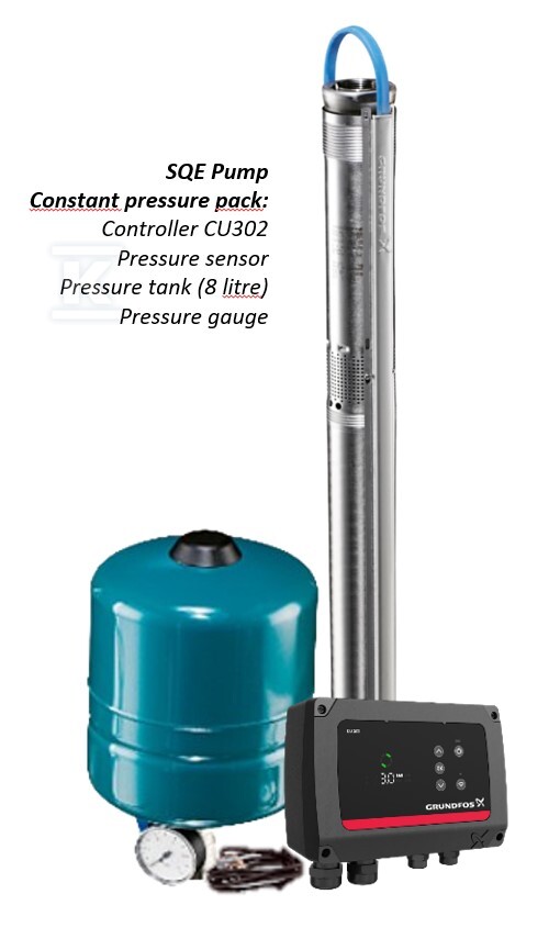 Zestaw hydroforowy: sterownik CU302 z pompą głębinową SQE 2-55, kabel 40 m 93176275