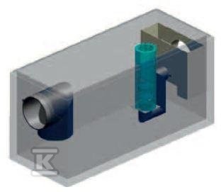 Betonowy separator koalescencyjny z 10-krotnym by-passem AQUAFIX K2BP 120/1200, przepustowość nominalna 120 l/s, maks. 1200 l/s, króćce z PE 3179120P