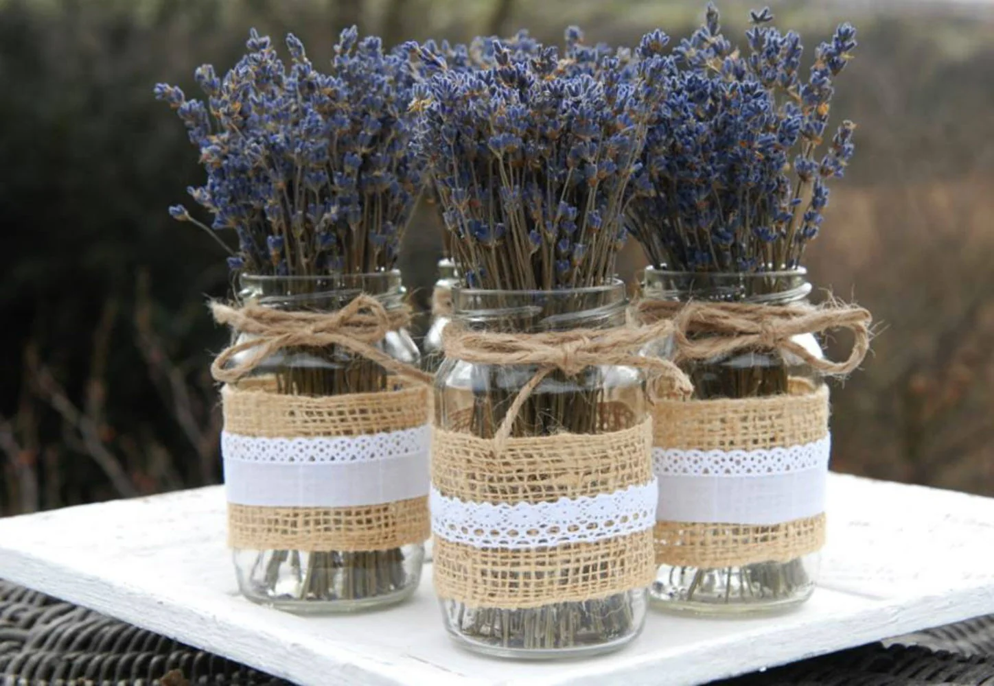 Aranjament Lavanda Uscata Parfumata in Vas de Sticla