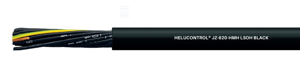 Przewód bezhalogenowy sterowniczo-zasilający HELUCONTROL® OZ-620-HMH 3×0,5 mm2 czarny, żyły czarne numerowane wg DIN VDE 0293-334 wg DIN VDE 0293-334 18051935
