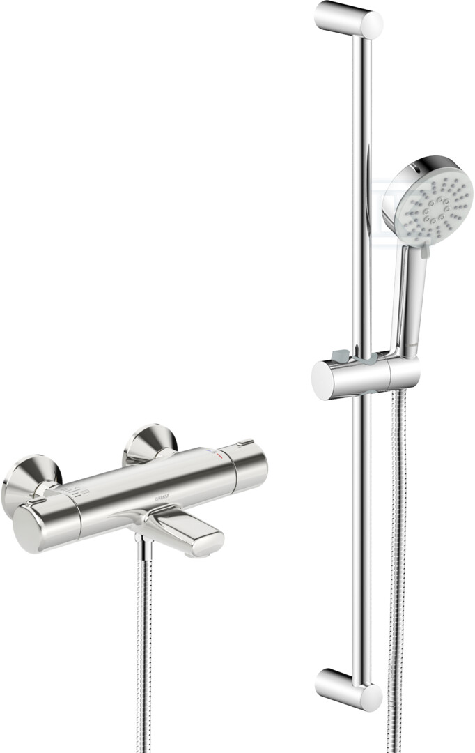 Bateria wannowo-natryskowa z prysznicem HANSABASIC, zasięg: 160 mm, kolor: chrom 55162131