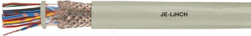 Kabel bezhalogenowy do przesyłu danych, ekranowany JE-LiHCH Bd 12x2x0,5 mm2 szary, żyły kolorowe wg DIN VDE 0815 34353
