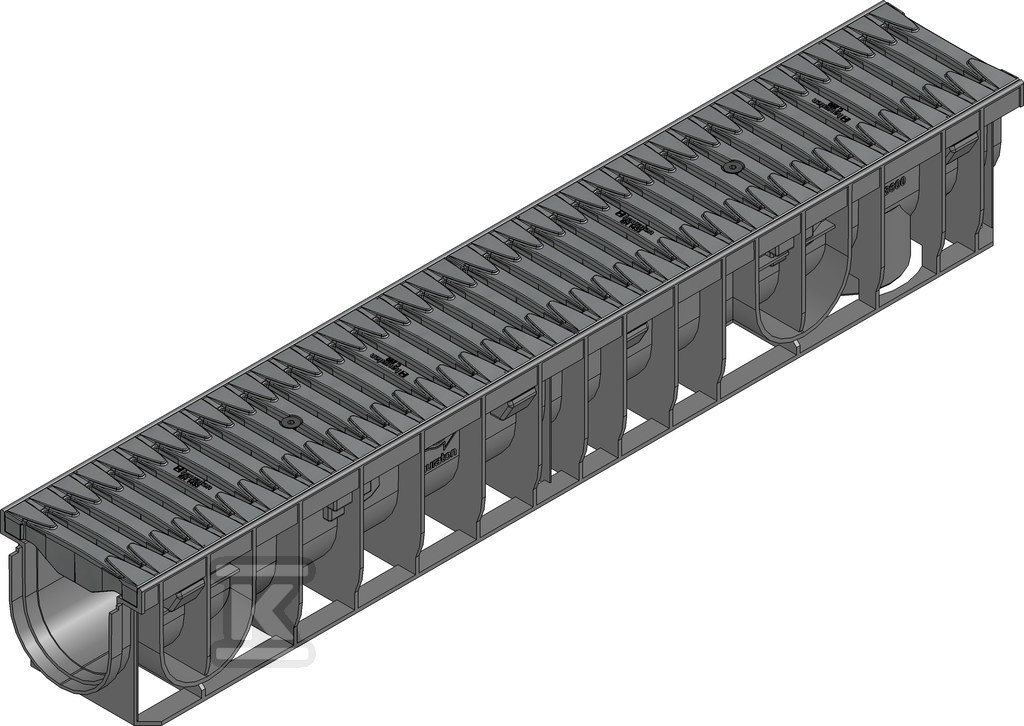 Korytko SPORTFIX PRO 100 typ 01, z rusztem FIBRETEC poliamidowym, szczelinowym SW 9, klasa C 250, czarnym 7521