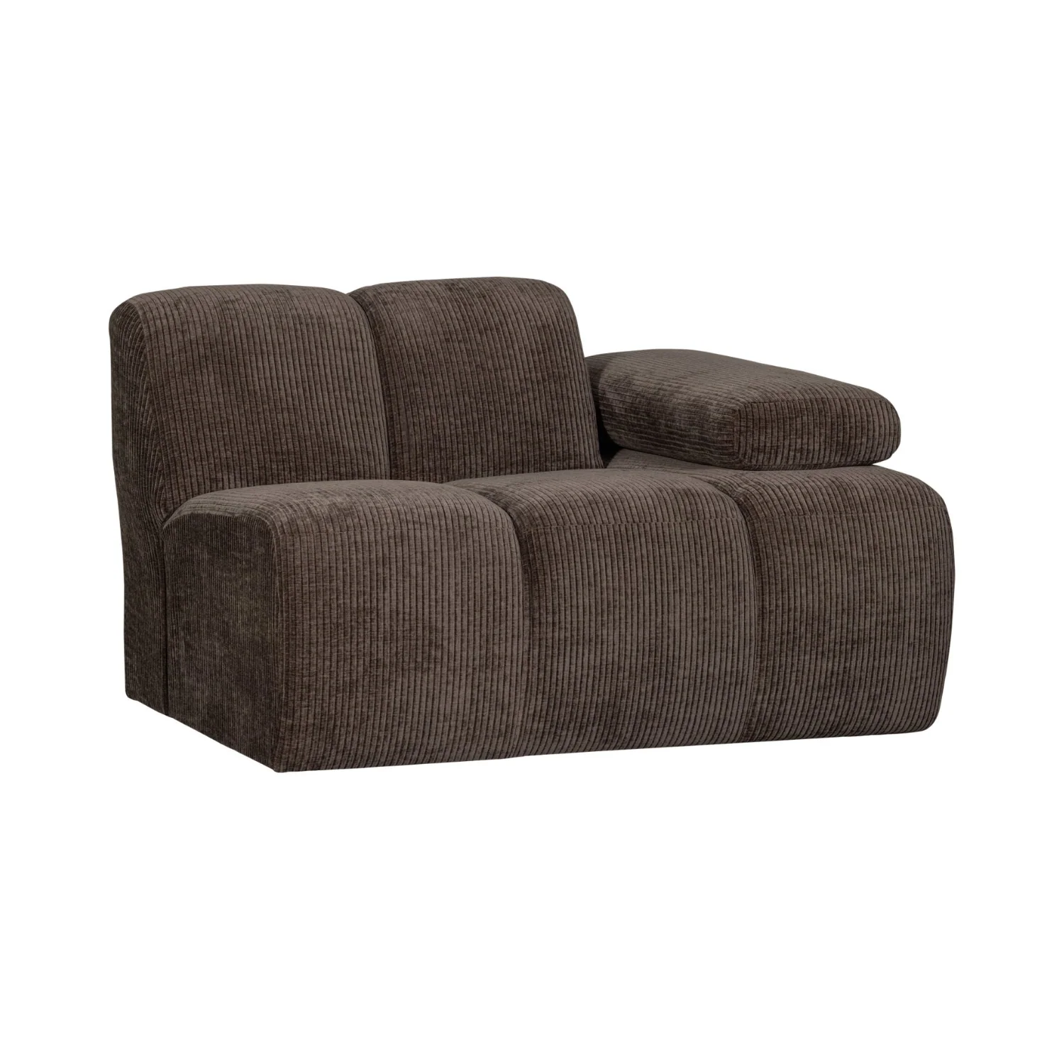 Sofa modułowa MOJO – element prawostronny ciemnobrązowy sztruks
