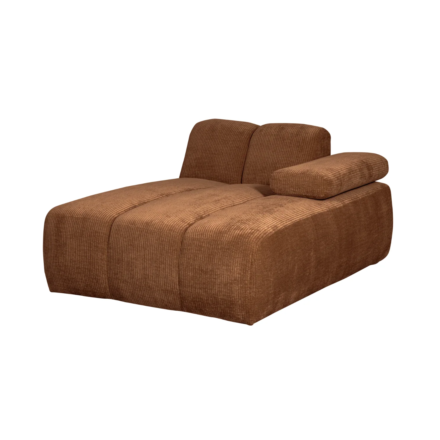 Sofa modułowa MOJO – szezlong prawostronny rdzawy brązowy sztruks