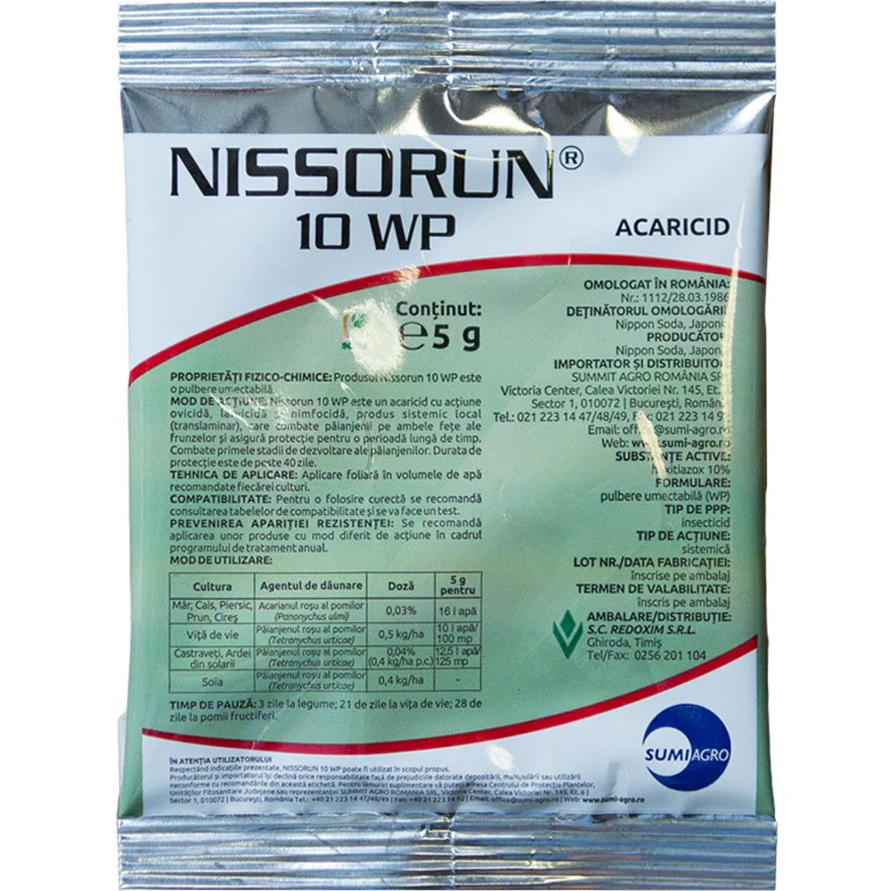 Nissorun 10 WP – Acaricid sistemic