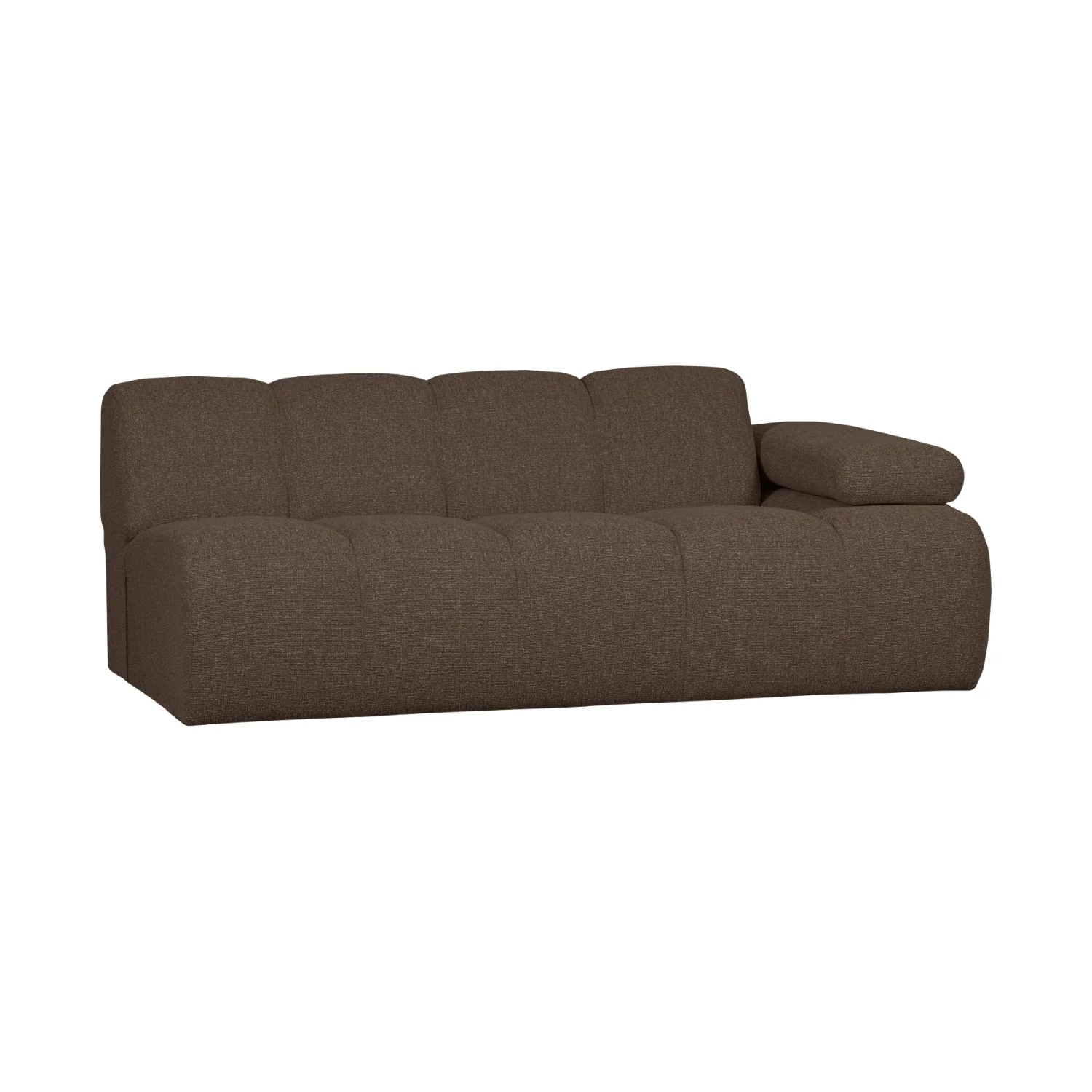 Sofa modułowa MOJO – element 2-osobowy prawostronny ciemnobrązowy bouclé