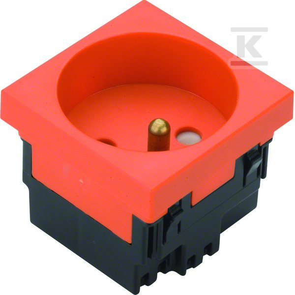 Gniazdo 2P+Z 33° 1-krotne 45×45 mm bezhalogenowe pomarańczowy, TEHALIT.GB-EG EER1332004