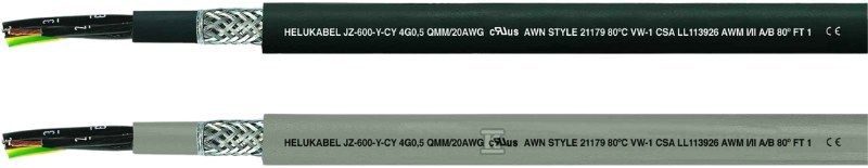 Kabel elastyczny 1kV JZ-600-Y-CY 12G0,5 AWG20 UL-CSA, ekranowany, czarny 12350
