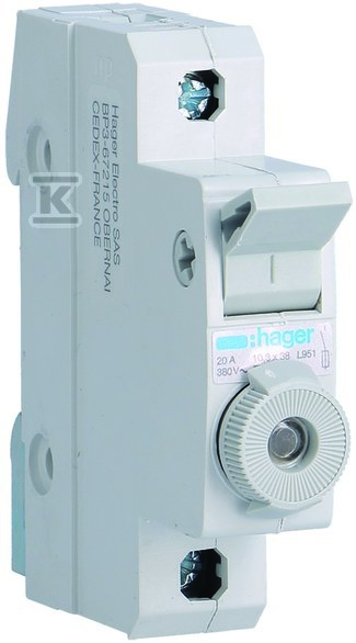 Rozłącznik bezpiecznikowy modułowy 1P wkładki bezpiecznikowej cylindrycznej L38 10×38 mm 20A 400VAC L95100