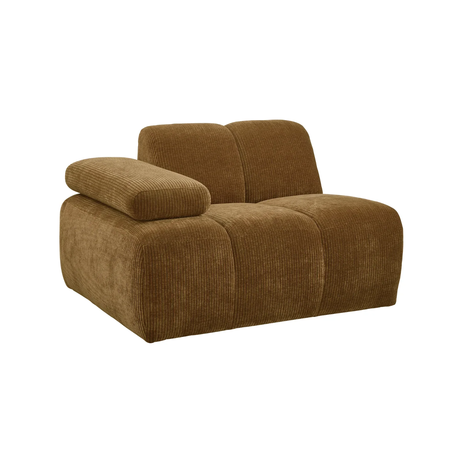 Sofa modułowa MOJO – element lewostronny ciemny miodowy sztruks