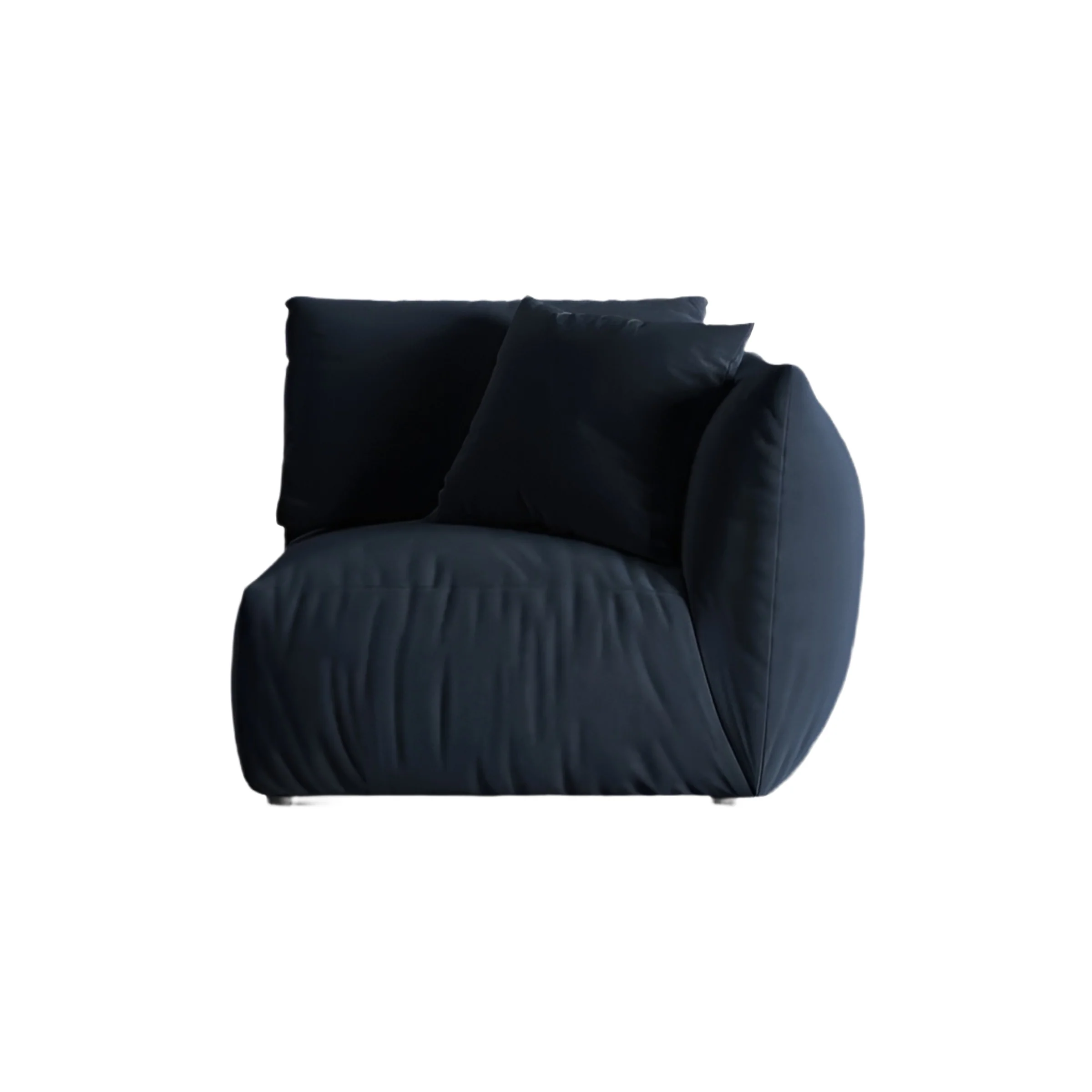 Sofa modułowa aksamitna CHRIS – element prawostronny granat królewski