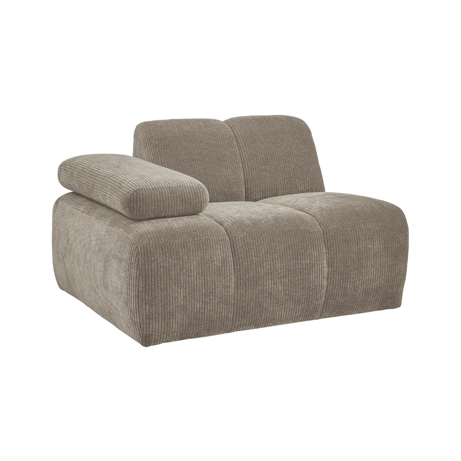 Sofa modułowa MOJO – element lewostronny ciemny piaskowy sztruks