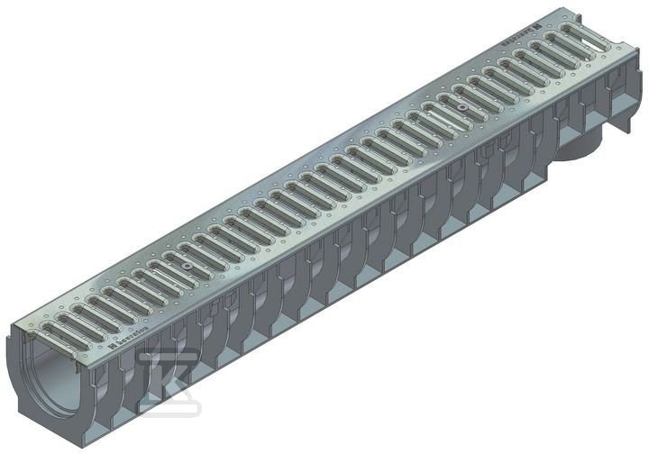Korytko RECYFIX STANDARD 100, typ 01, z rusztem szczelinowym, zaciskowym, przej. dla sam. os., ocynk. 40231