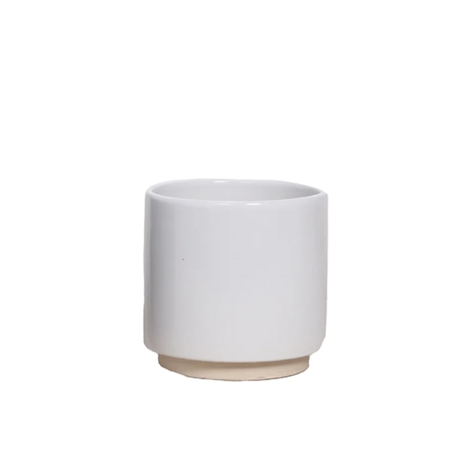Vas decorativ alb ceramica Belle D7