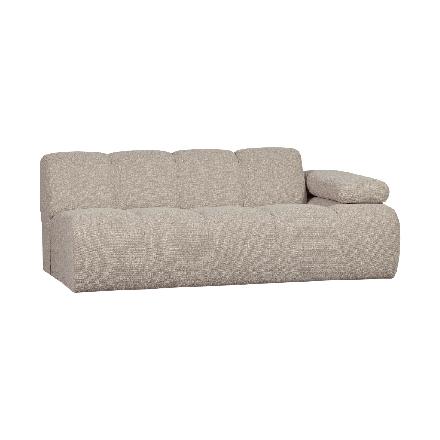 Sofa modułowa MOJO – element 2-osobowy prawostronny beżowy melanż bouclé