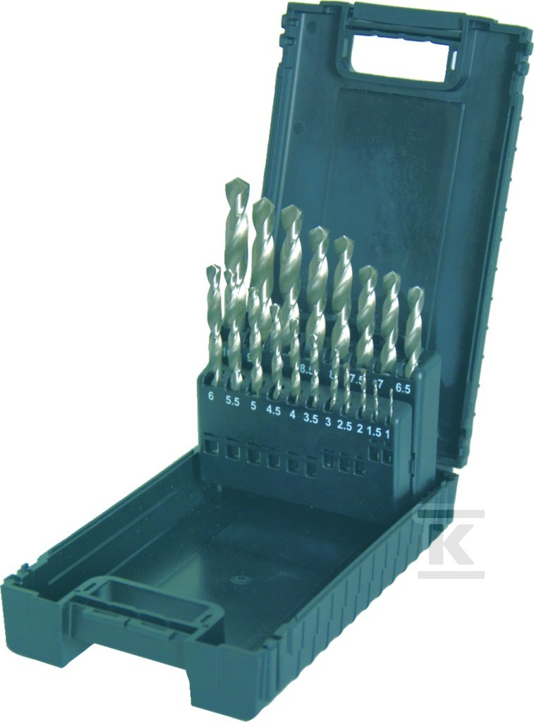 Zestaw wierteł szlifowanych HSS, w kasetce z tworzywa, 1-13 mm 230314