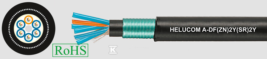 Kabel światłowodowy helucom A-DF(ZN)2Y 12 E9/125 zewnętrzny, opona pe, czarny 82190