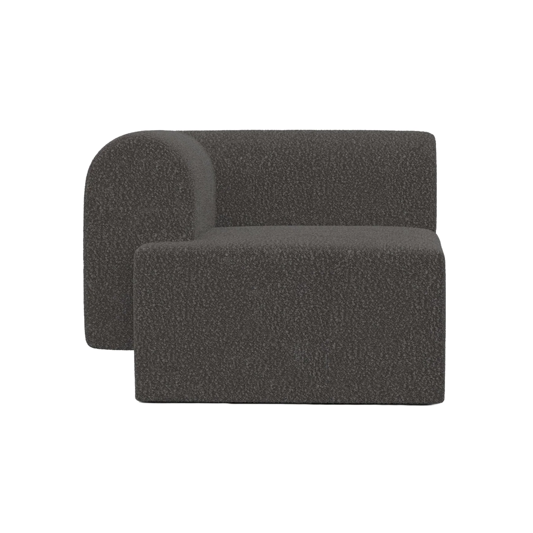 Sofa modułowa TORI – moduł lewostronny czarny boucle