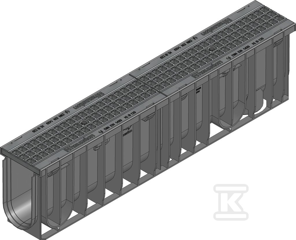 Korytko SPORTFIX PRO 100 typ 020, z rusztem kratowym GUGI MW 15/25 z tworzywa, klasa B 125 7513