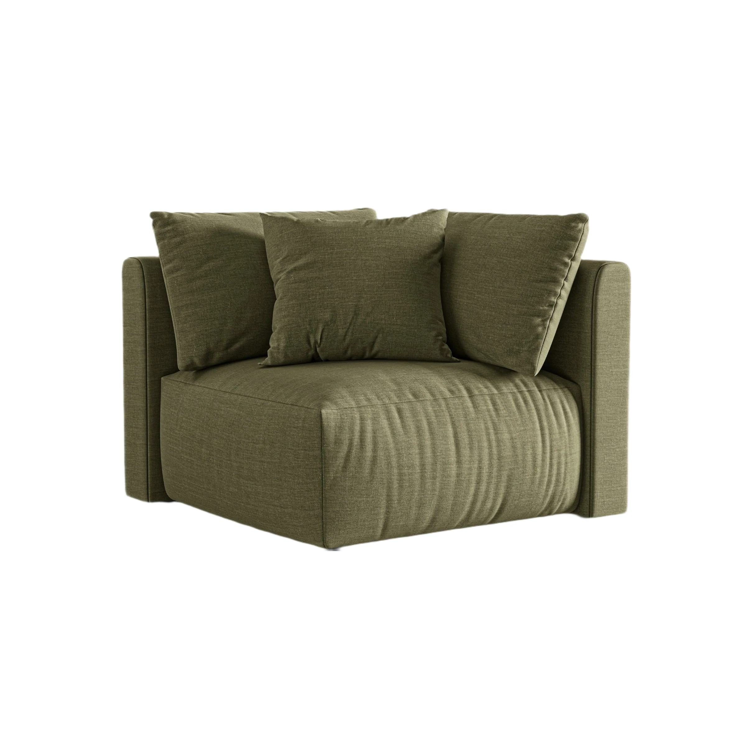 Sofa modułowa CHRIS – element narożny zielony szenil