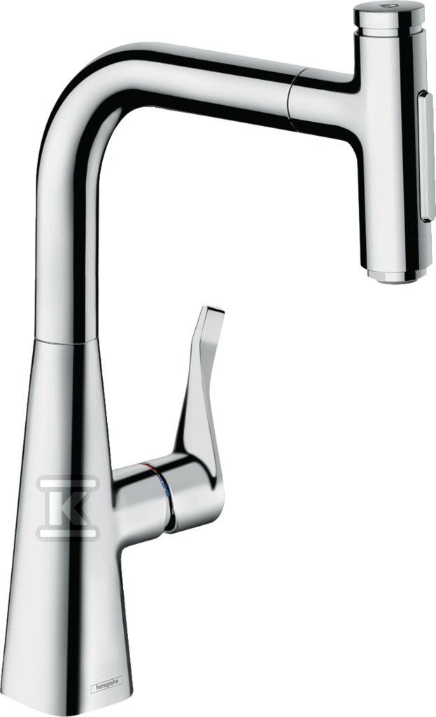 Bateria zlewozmywakowa Metris Select M71 jednouchwytowa 240, wyciągana wylewka, 2jet, sBox chrom 73817000