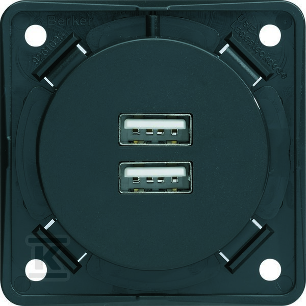 Gniazdo USB ładowania podwójne, 230V, 3A, antracyt, mat, INTEGRO 926102505