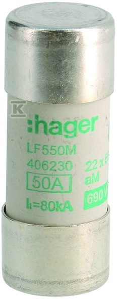 Wkładka bezpiecznikowa cylindryczna CH-22 22x58mm aM 50A 500VAC LF550M