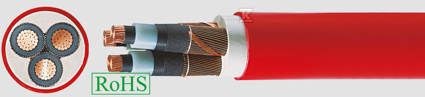 Kabel energetyczny 6/10kV ekranowany N2XSEY 3×300/25 kabel cu, płaszcz PVC czerwony 34348