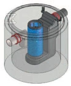Separator koalescencyjny betonowy AQUAFIX K 010 – przepustowość nominalna 10 l/s, króćce z PE 3103100P