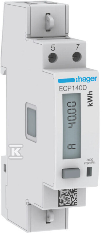 Licznik energii elektrycznej 1-fazowy, 40A 1M, wyjście imp., MID ECP140D