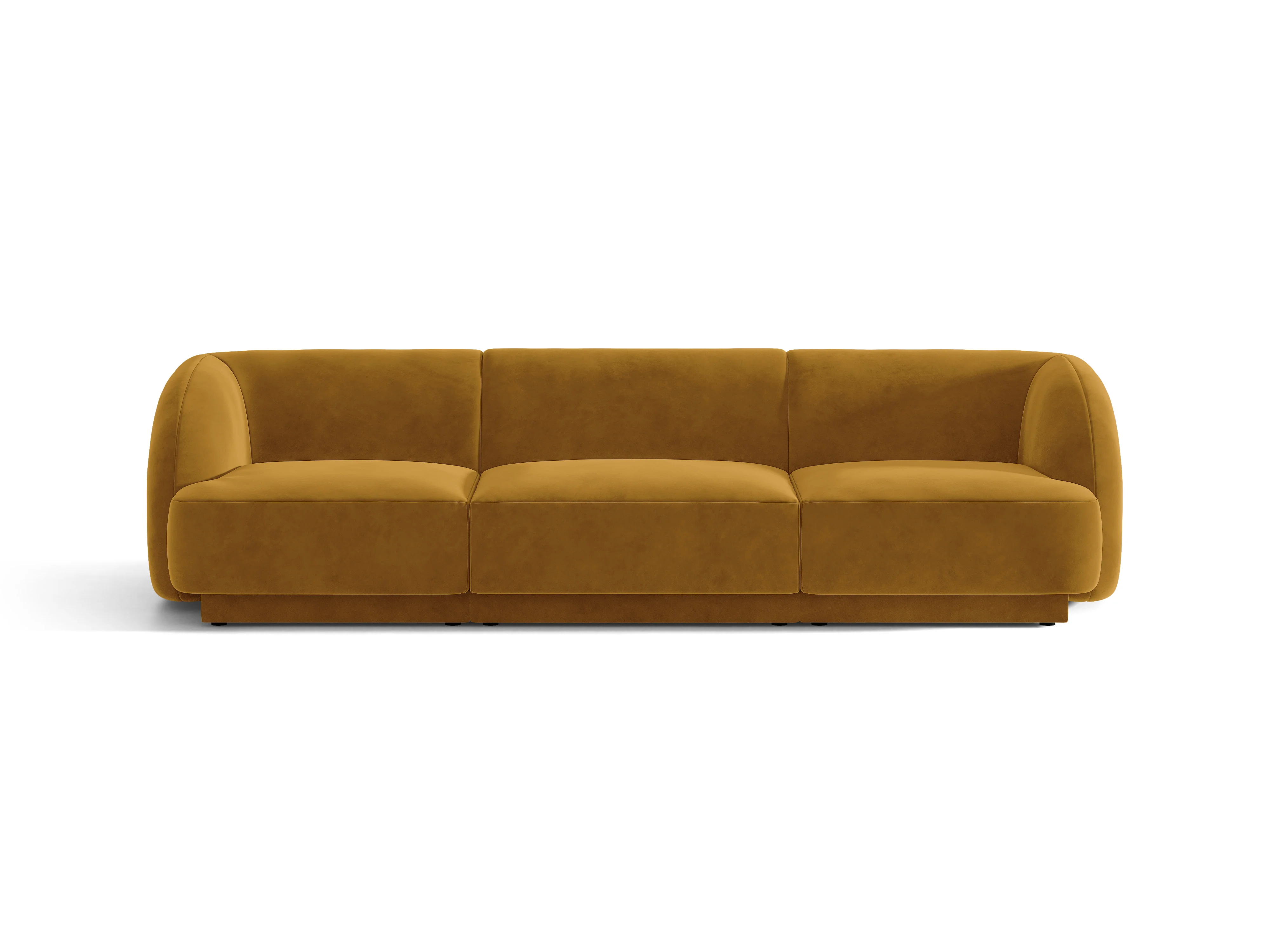 Sofa aksamitna 3-osobowa MILEY żółty