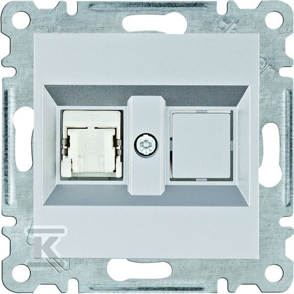 LUMINA Gniazdo komputerowe pojedyczne RJ45 kat.5e FTP, srebrny WL2132