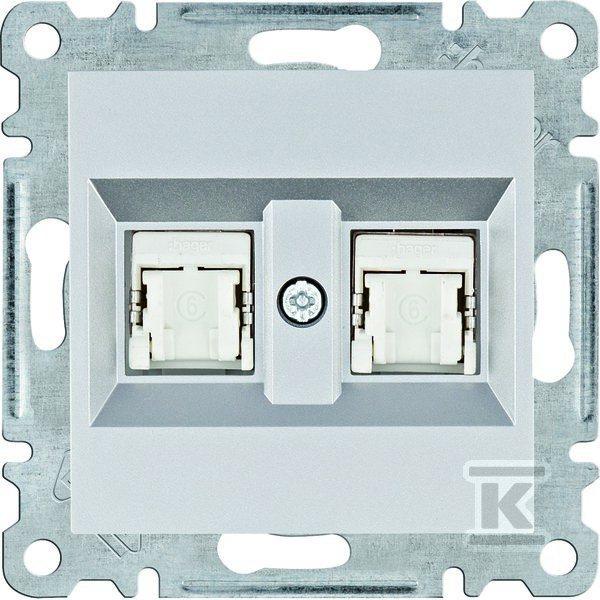 LUMINA Gniazdo komputerowe podwójne RJ45 kat.6 FTP, srebrny WL2182
