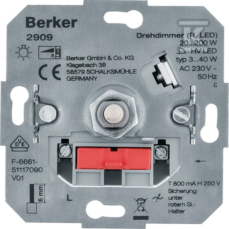 Ściemniacz obrotowy obciążenie R 20-200 W, LED 3-40 W, ONE.PLATFORM 2909
