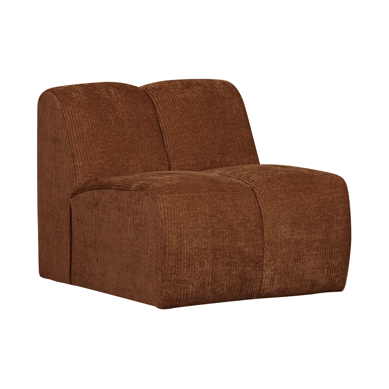 Sofa modułowa MOJO – element 1-osobowy rdzawy brązowy sztruks