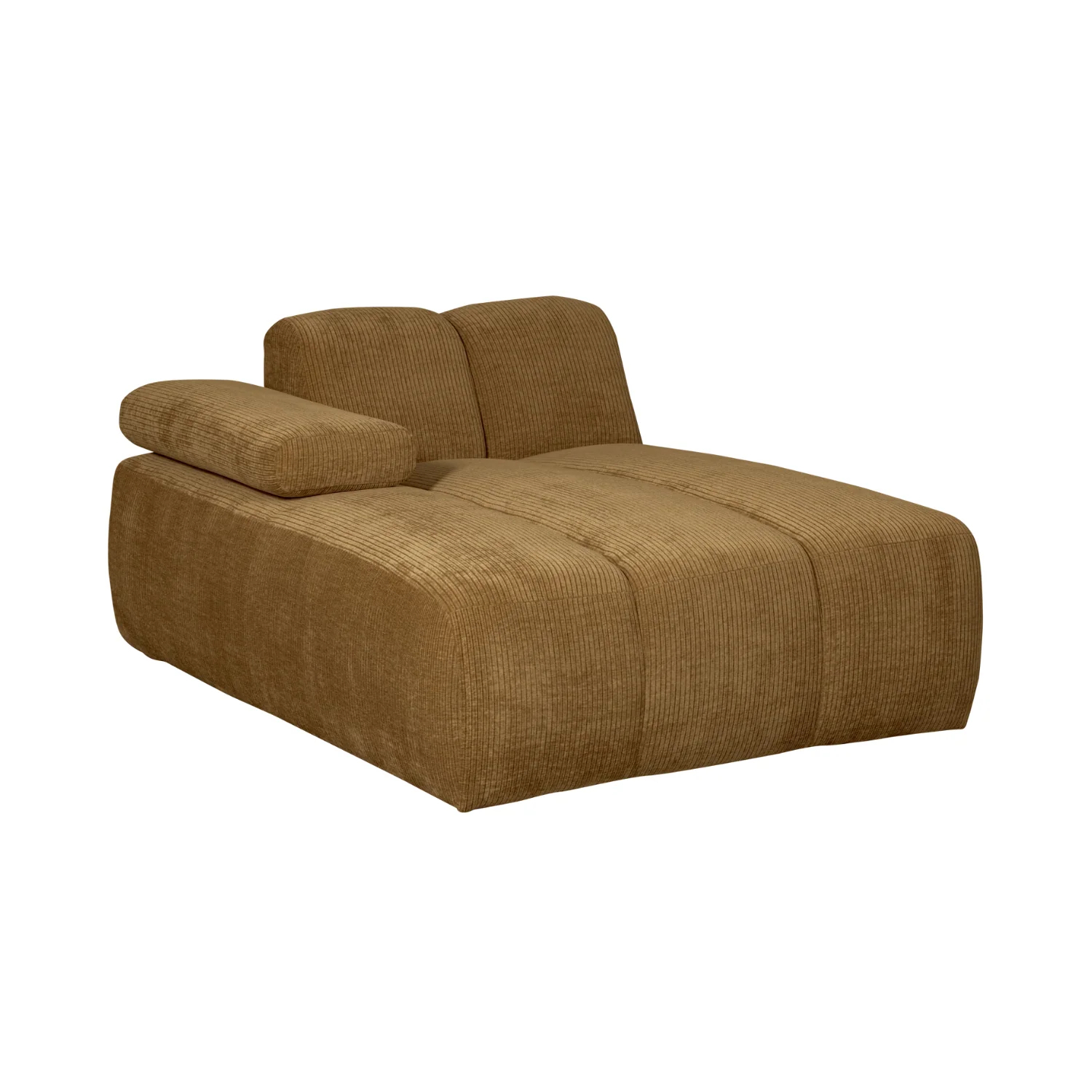 Sofa modułowa MOJO – szezlong lewostronny ciemny miodowy sztruks